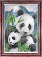 Схема для вышивания КК 0006 Матери и их зверята. Панды