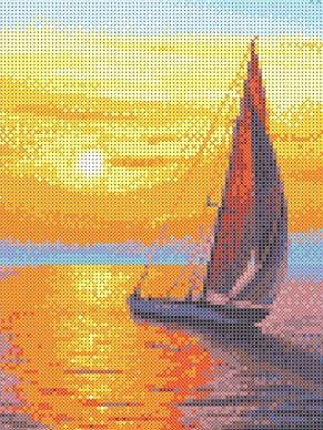 Рисунок-схема на ткани «Каролинка» КБП 4013 Парус на закате (арт. Рисунок-схема на ткани «Каролинка» КБП 4013 Парус на закате)
