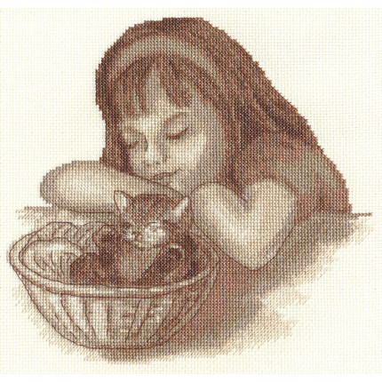 "Klart" набор для вышивания 8-037 "Девочка с котенком" (арт. 8-037)