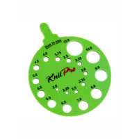 KnitPro 10992 Линейка для определения размера спиц KnitPro, круглая зеленая 10992 