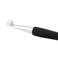 KnitPro 30888 Крючок алюминиевый для вязания с эргономичной черной ручкой, серебристый цвет, 7,00мм, KnitPro 30888 
