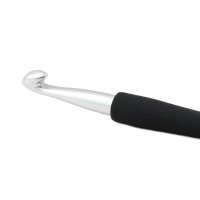 KnitPro Basix aluminium 30888 Крючок алюминиевый для вязания с эргономичной черной ручкой, серебристый цвет, 7,00мм, KnitPro 30888 