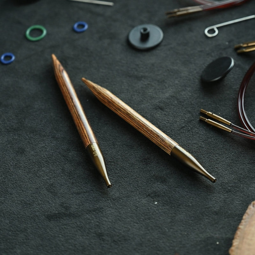 Спицы деревянные съемные Ginger KnitPro для длины тросика 20 см, 4.50 мм 31226 Спицы деревянные съемные Ginger KnitPro для длины тросика 20 см, 4.50 мм 31226