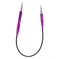 KnitPro Zing 1 Спицы ассиметричные алюминиевые круговые Zing KnitPro, 25 см, 5.00 мм 47060 