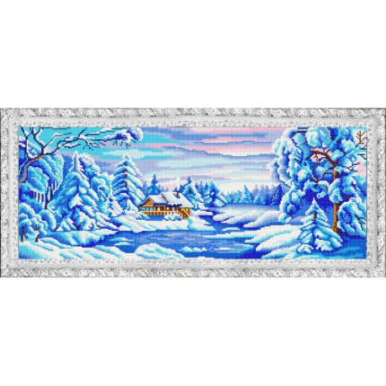 Рисунок на ткани «Конёк» 9981 Зима искристая, 25х65 см (арт. 9981)