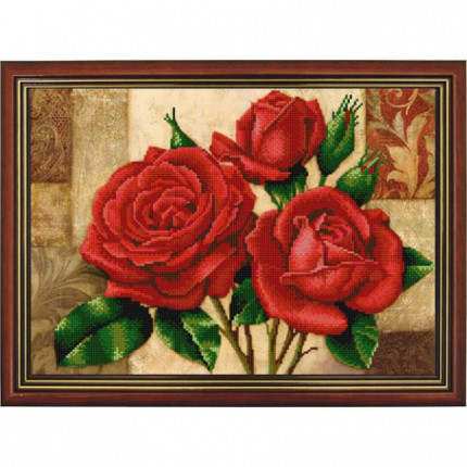 Красные розы. Схема для вышивания бисером (арт. НИК9867)
