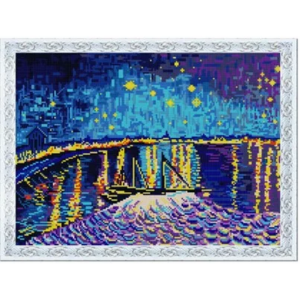 Рисунок на ткани «Конёк» 1398 Звездная ночь над Роной (Ван Гог) 29х39 см (арт. Рисунок на ткани «Конёк» 1398 Звездная ночь над Роной (Ван Гог) 29х39 см)