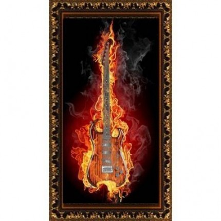 Рисунок на ткани «Конёк» 8501 Гитара в огне 25х45 см (арт. Рисунок на ткани «Конёк» 8501 Гитара в огне 25х45 см)