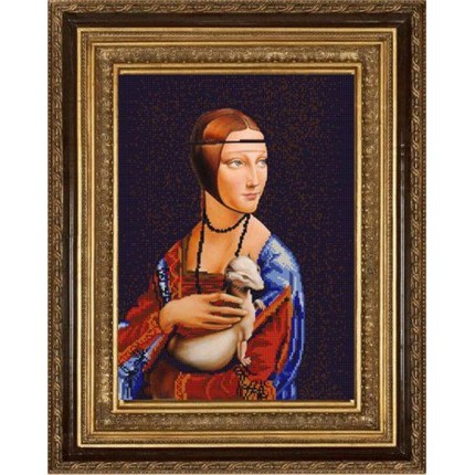 Рисунок на ткани «Конёк» 9752 Дама с горностаем, 29x39 см (арт. Рисунок на ткани «Конёк» 9752 Дама с горностаем, 29x39 см)