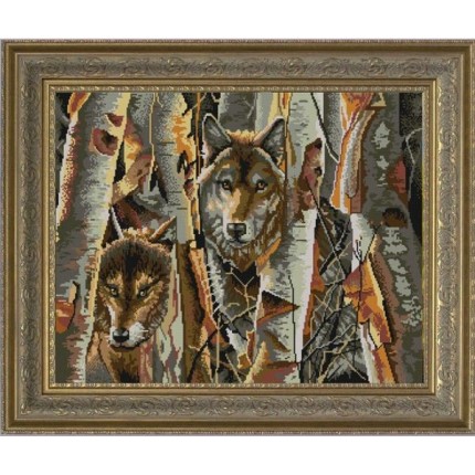 Рисунок на ткани «Конёк» 9822 Волки в лесу, 45х60 см (арт. Рисунок на ткани «Конёк» 9822 Волки в лесу, 45х60 см)