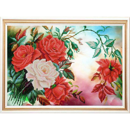 Рисунок на ткани «Конёк» 9939 Розы в саду, 29х39 см (арт. Рисунок на ткани «Конёк» 9939 Розы в саду)