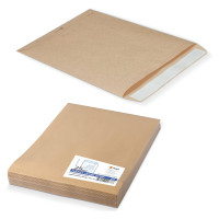 КУРТ 312017.25 Конверт-пакеты Е4+ плоские (300х400 мм), до 300 листов, крафт-бумага, отрывная полоса, КОМПЛЕКТ 25 шт., 312017.25 