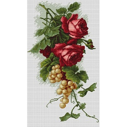 Набор для вышивания B2229 Красные розы с виноградом