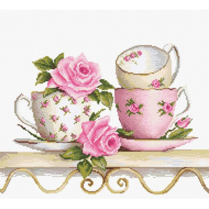 Набор для вышивания B2327 Чайные чашки с розами