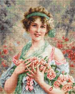 Набор для вышивания B553 Девушка с розами