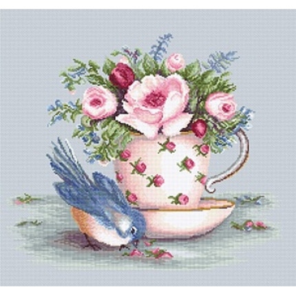 Набор для вышивания BA2324 Птичка и чашка чая