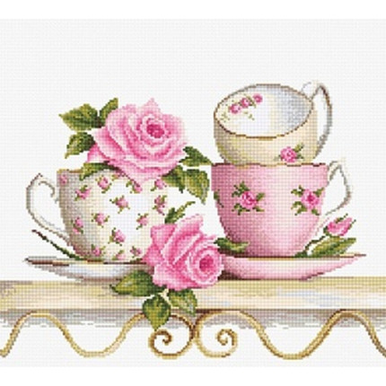 Набор для вышивания BA2327 Чайные чашки с розами