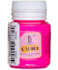 Акриловая краска LuxLumi розовый люминисцентный (светящийся) 20 мл (арт. L10V20)