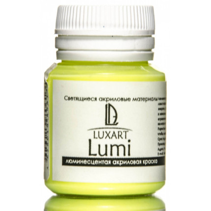 Акриловая краска LuxLumi жёлтый люминисцентный (светящийся) 20 мл (арт. L1V20)