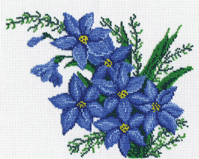 Набор для вышивания  Набор для вышивания "М.П.Студия" БК №02 №20 "Синие цветы" 25х20 см