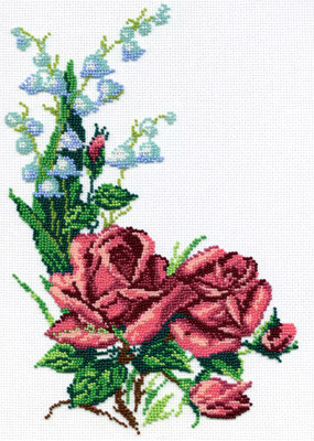 Набор для вышивания  Набор для вышивания "М.П.Студия" БК №05 №15 "Розы и ландыши" 22х31 см