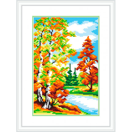 Схема для вышивания  Канва/ткань с рисунком "М.П.Студия" №1 21 см х 30 см СК-042 "Осенний лес"