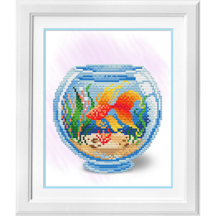 Схема для вышивания  Канва/ткань с рисунком "М.П.Студия" №1 21 см х 30 см СК-104 "Взгляд золотой рыбки"