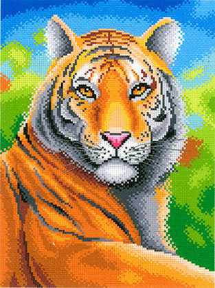 Схема для вышивания  Канва/ткань с рисунком "М.П.Студия" №2 30 см х 40 см СК-067 "Царственный тигр"