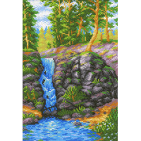 М.П.Студия  Канва/ткань с рисунком "М.П.Студия" №2 30 см х 40 см СК-078 "Лесной водопад" 