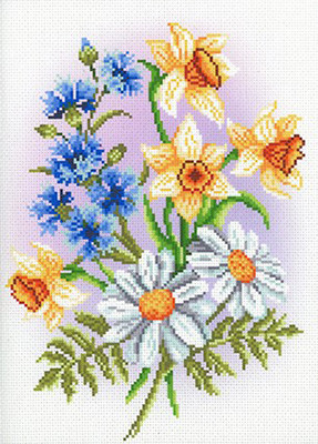 Схема для вышивания  Канва/ткань с рисунком "М.П.Студия" №2 30 см х 40 см СК-090 "Музыка цветов"