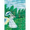 Матренин Посад  Канва/ткань с рисунком "Матренин посад" №07 28 см х 37 см 183 "Дама на прогулке" 