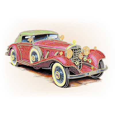 Схема для вышивания  Канва/ткань с рисунком "Матренин посад" для вышивания бисером 28 см х 34 см 4171 "Красное авто"