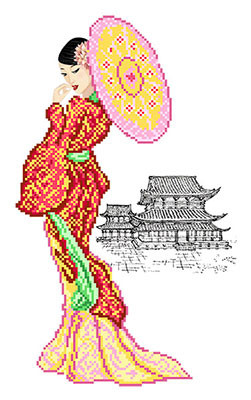 Схема для вышивания  Канва/ткань с рисунком "Матренин посад" для вышивания бисером 37 см х 49 см 4526 "Юка"