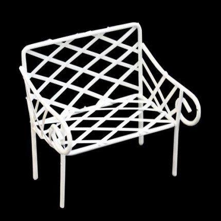 Металлическая скамейка белая (арт. 7712320)