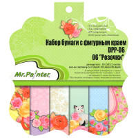 Mr.Painter DPP-D6 Бумага для скрапбукинга DPP-D6 Набор бумаги с фигурным краем 15.2 x 15.2 см 18 л.  06 "Розочки" 
