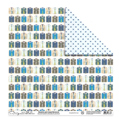 Бумага для скрапбукинга PSW 180 г/кв.м 30.5 x 30.5 см (190)347 мужской (арт. PSW)