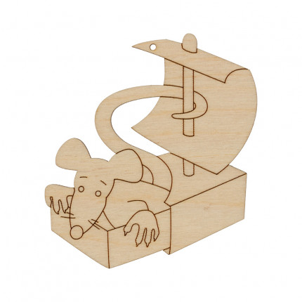 Заготовка для декорирования "Mr. Carving" ВД-772 Подвеска "Крыса" фанера  в коробке (9х8 см) (арт. ВД-772)