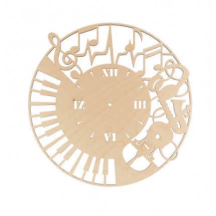 Заготовка для декорирования "Mr. Carving" ВД-849 Часы музыканта фанера d 40 см . (арт. ВД-849)