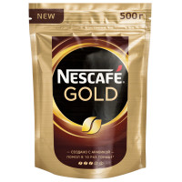 NESCAFE 12391197 Кофе молотый в растворимом NESCAFE (Нескафе) "Gold", сублимированный, 500 г, мягкая упаковка, 12391197 