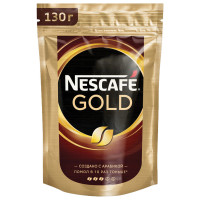 NESCAFE 12402924 Кофе молотый в растворимом NESCAFE (Нескафе) "Gold", сублимированный, 130 г, мягкая упаковка, 12402924 