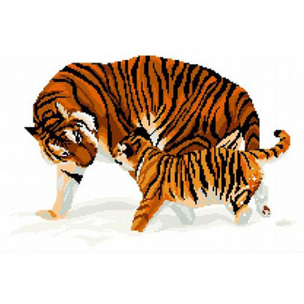 Набор для вышивания Nitex 'Тигры', 45х33 см В-0001  (арт. 7704908)