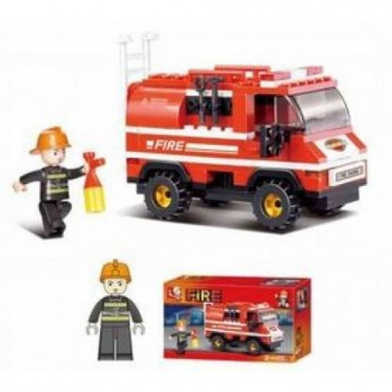 Конструктор SLUBAN 133 дет. Пожарные спасатели. Пожарная машина с лестницей (фигурка) (в коробке) (от 6 лет) M38-B0276, (Century Youyi Toys Co., Ltd) (арт. 11-120312)