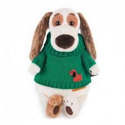 Мягкая игрушка Пес Бартоломей в зеленом свитере (33см) Bart33-007, (ООО "МПП") (арт. 11-140784)