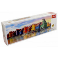Trefl 11-147373 Пазлы 1000 дет. Цветные домики. Нидерланды (панорама) 29034, (KZWP Trefl-Krakow) 