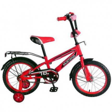 Велосипед детский MUSTANG 4-х колесный красно-черный ST16041-NT  (арт. 11-161998)