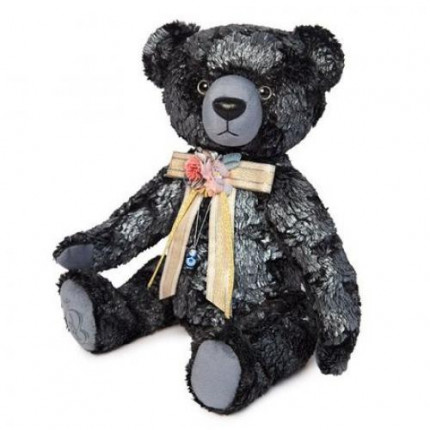Мягкая игрушка Медведь БернАрт (34см) (серебряный, металлик) (в подарочном пакете) BAs-90, (ООО "МПП") (арт. 11-162865)