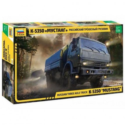 Сборная модель 1:35 Российский трехосный грузовик К-5350 Мустанг 3697 (арт. 11-170981)