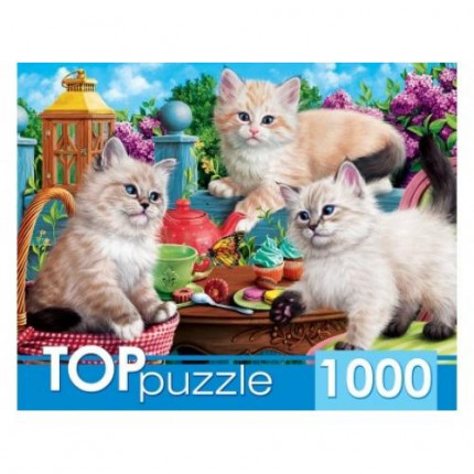 Пазлы 1000 дет. Котята и чаепитие ХТП1000-2157, TOPpuzzle (арт. 11-173050)