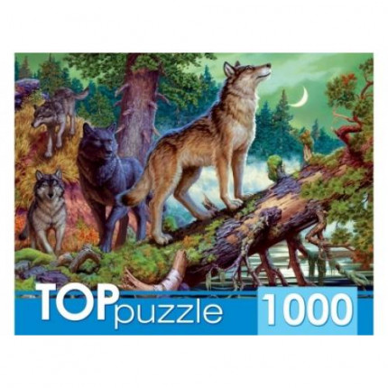 Пазлы 1000 дет. Волки в ночном лесу ХТП1000-2161, TOPpuzzle (арт. 11-173054)