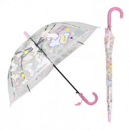 Зонт детский Единороги (50см, со свистком, прозрачный, в ассортименте) AN01182 (арт. 11-177707)
